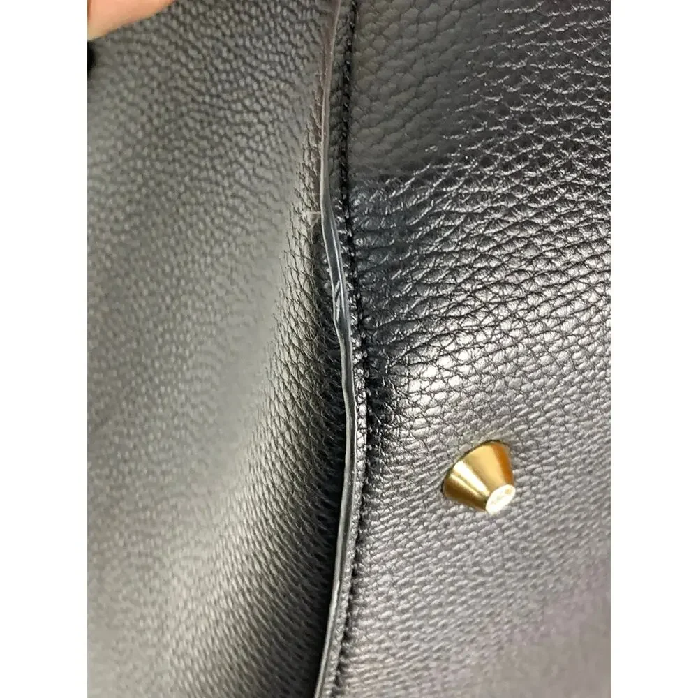 Miztique Black Vegan Leather Tote Work Chic Laptop Commuter